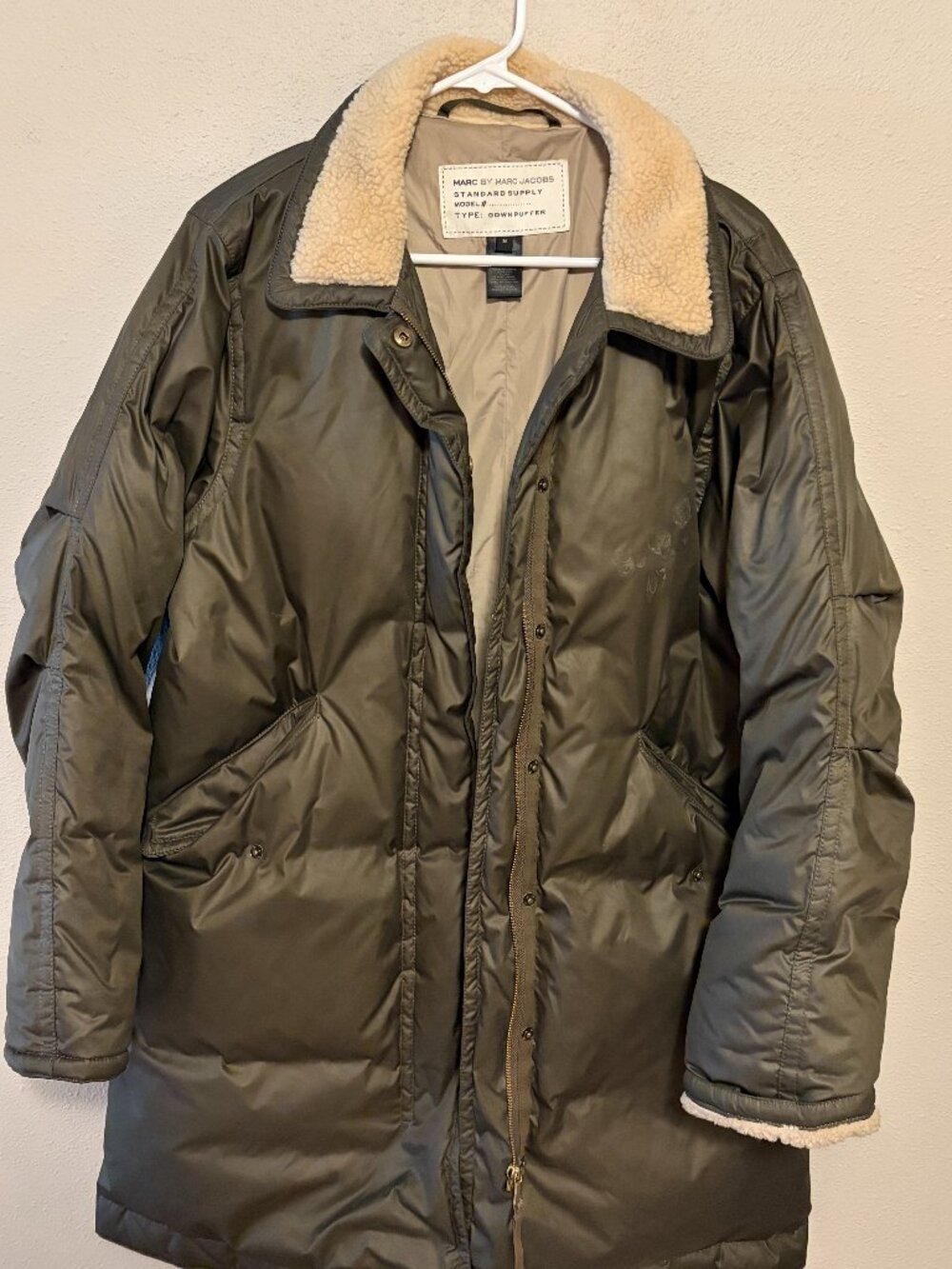 Marc by Marc Jacobs Standard Supply Down Puffer Coat Sherpa Collar M